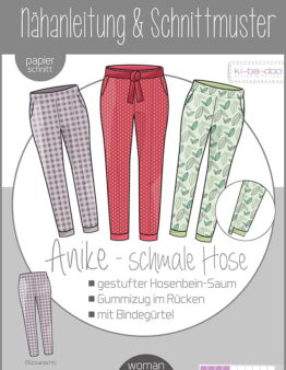 Papierschnittmuster Kibadoo Hose mit Stufensaum Anike Gr. 32-48 Damen
