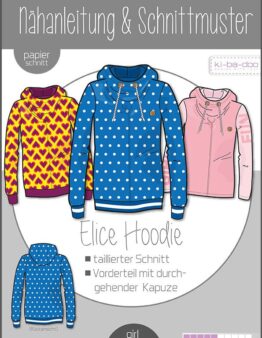 Papierschnittmuster Kibadoo Kinder Hoodie Elice Gr. 86-164