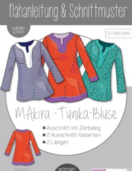 Papierschnittmuster Kibadoo Tunika-Bluse MAkira Gr. 32-48