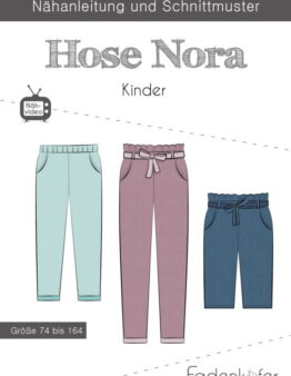 Papierschnittmuster Fadenkäfer Hose Nora Kinder