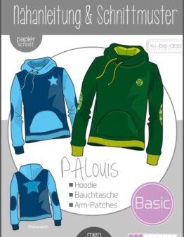 Papierschnittmuster Kibadoo Hoodie PAlouis Grösse XS-XXL