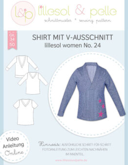 Papierschnittmuster lillesol women No.24 Shirt mit V-Ausschnitt