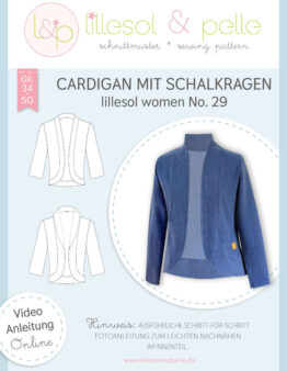 Papierschnittmuster lillesol women No.29 Cardigan mit Schalkragen