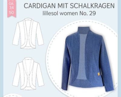 Papierschnittmuster lillesol women No.29 Cardigan mit Schalkragen