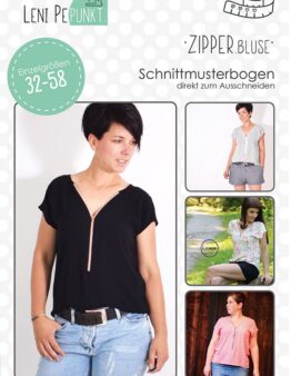 Papierschnittmuster ZIPPER.bluse Gr. 32-58 von LeniPepunkt