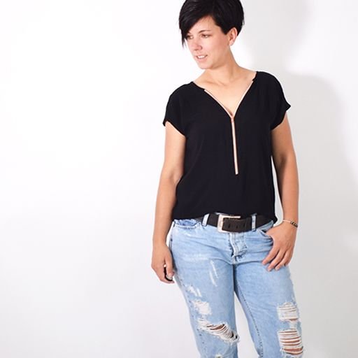 Papierschnittmuster ZIPPER.bluse Gr. 32-58 von LeniPepunkt
