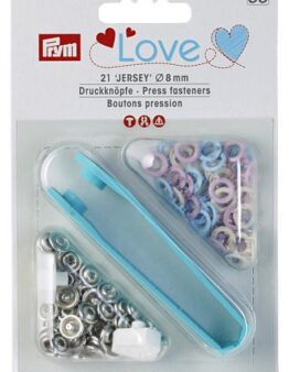 Prym PL Druckknopf Jersey Color 8 mm rosa/hellblau/perle (390700)