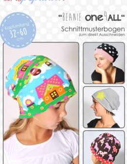 Papierschnittmuster one4all Beanie Kopfumfang 32-60 cm von LeniPepunkt