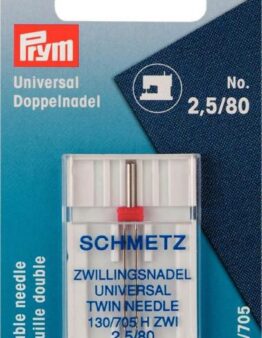 Prym Doppel-Nähmaschinennadel (154916) 130/705 Universal 80/2,5 mm