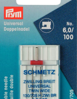 Prym Doppel-Nähmaschinennadel (154918) 130/705 Universal 100/6,0 mm