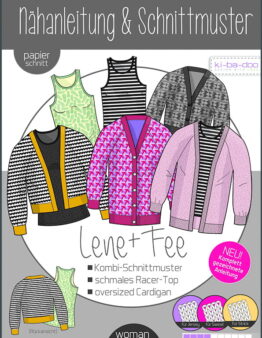 Top & Cardigan FEE/LENE Damen Gr. 32-54 - DIN A0 Schnittmuster und Anleitung als Broschüre