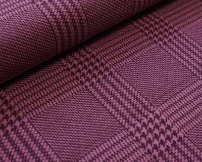 Jacquard Glen Check pflaume von Stoffonkel