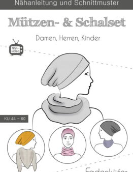 Papierschnittmuster Fadenkäfer Mützen und Schal Set