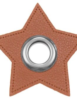 Ösen Patches für Kordeln Lederimitat Stern (camel 975)