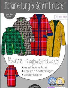 Damen Raglan-Cardigan Bente Gr. 32-58 - DIN A 0 Schnittmuster und Anleitung als Broschüre