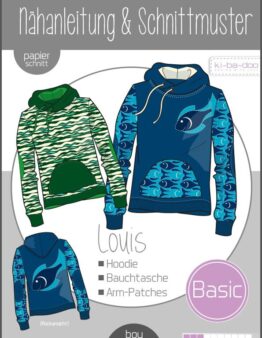 Hoodie Louis Gr 74/80-170/176 - DIN A 0 Schnittmuster und Anleitung als Broschüre