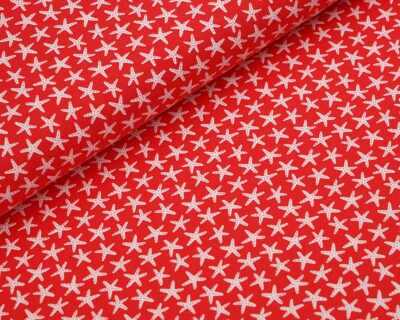 Biojersey starfish rot von Stoffonkel Reststück 1,0 x 1,6m