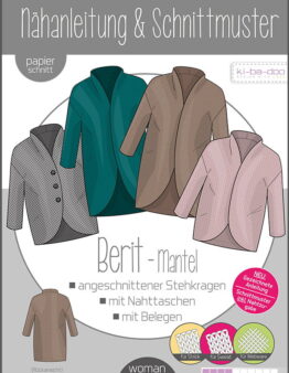 Papierschnittmuster Kibadoo Damen Mantel BERIT