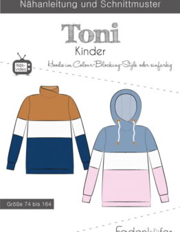 Papierschnittmuster Fadenkäfer Hoodie Toni Kinder