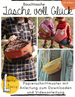 Papierschnittmuster Bauchtasche Tasche voll Glück von Lotte & Ludwig