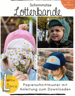 Papierschnittmuster Schirmmütze Lotterbande von Lotte & Ludwig KU 37/38 - 59/60