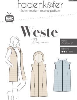 Papierschnittmuster Fadenkäfer  Weste Damen