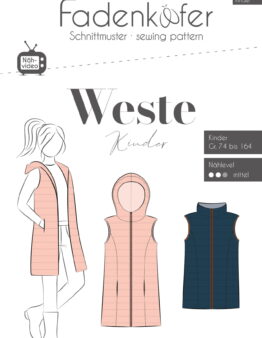 Papierschnittmuster Fadenkäfer  Weste Kinder