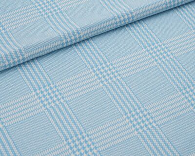 Jacquard Glen Check lichtblau von Stoffonkel
