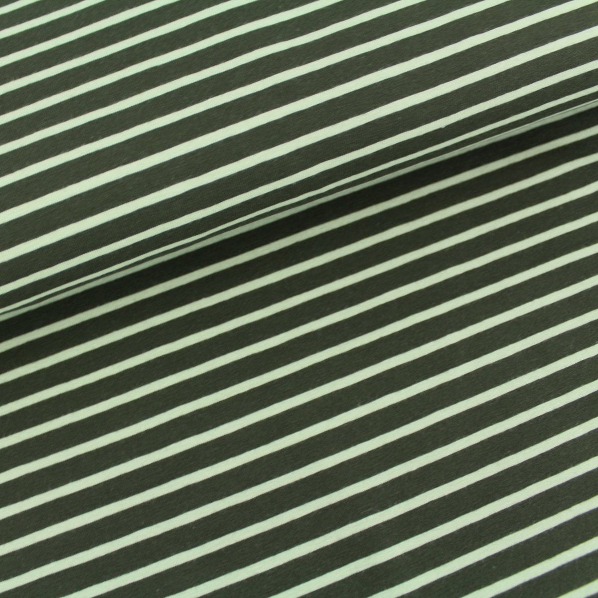 Biojersey Streifen (olive) von Stoffonkel
