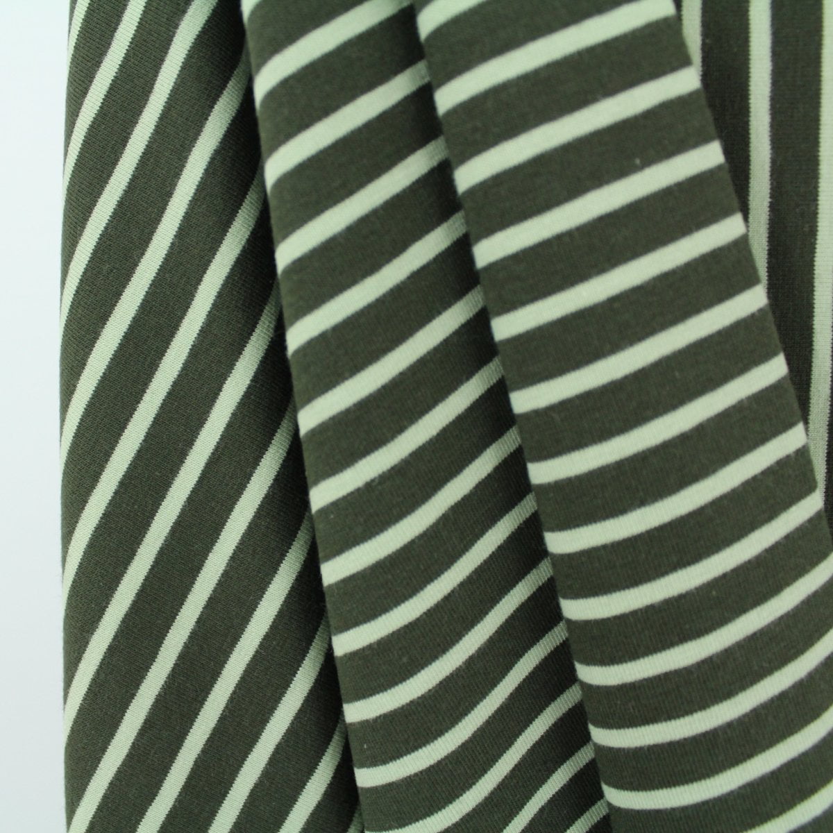 Biojersey Streifen (olive) von Stoffonkel