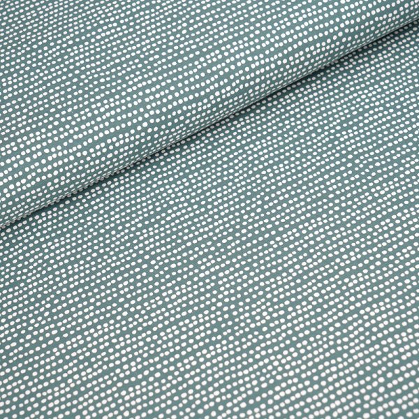 Biojersey Dotted Line staubgrün von Stoffonkel