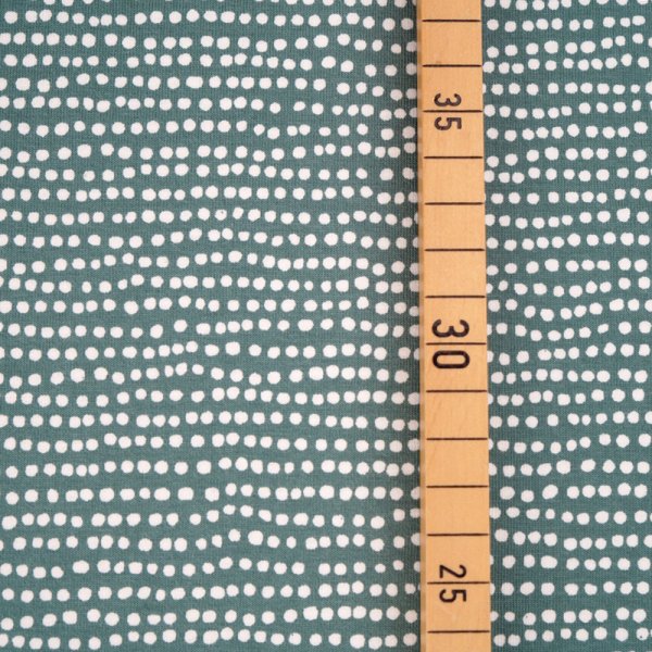 Biojersey Dotted Line staubgrün von Stoffonkel