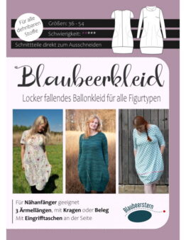 Papierschnittmuster Blaubeerkleid von Rosa Rosa Gr. 36 - 54