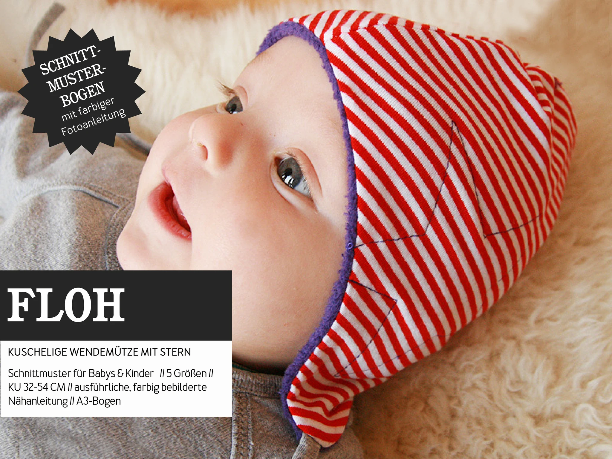 Papierschnittmuster von Studio Schnittreif Floh Wendemütze