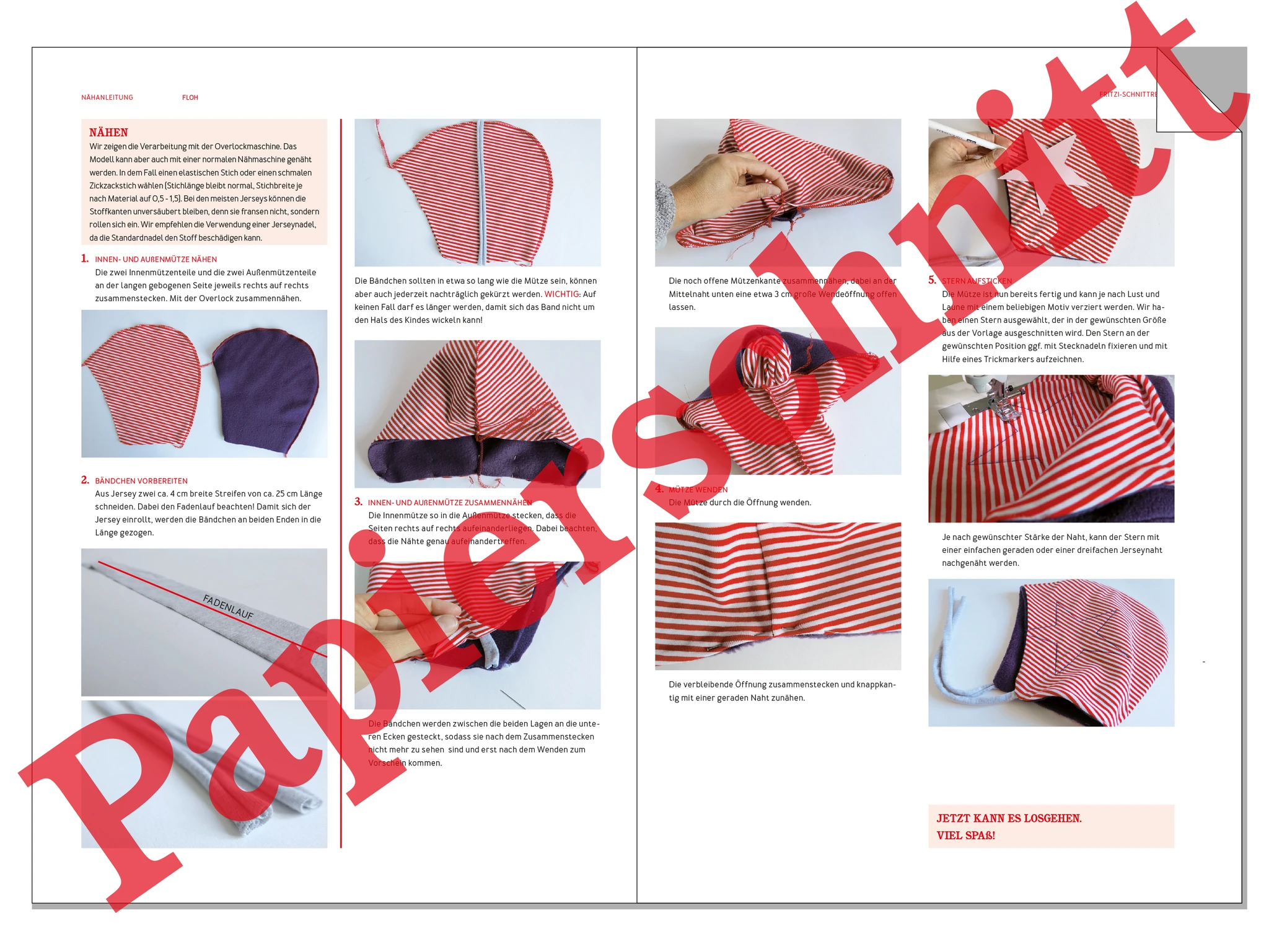 Papierschnittmuster von Studio Schnittreif Floh Wendemütze
