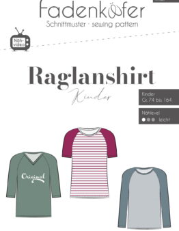 Papierschnittmuster Fadenkäfer Raglanshirt Kinder