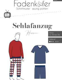 Papierschnittmuster Fadenkäfer Schlafanzug Herren