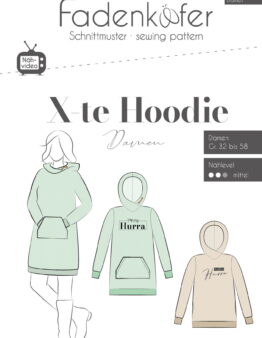Papierschnittmuster Fadenkäfer X-te Hoodie Damen