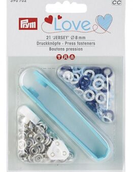 Prym PL Druckknopf Jersey Color 8 mm blau/hellblau/weiss (390702)