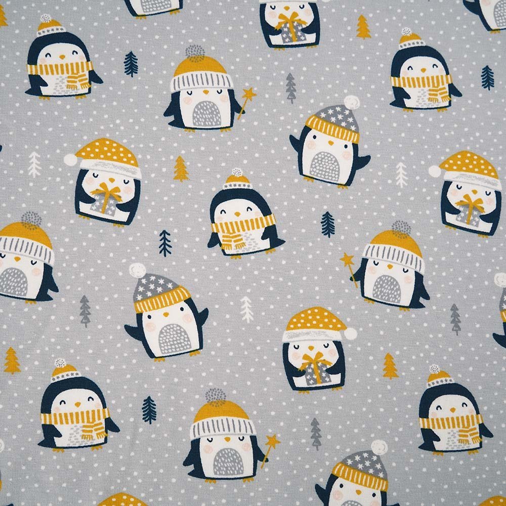 Biojersey Pinguin silbergrau von Stoffonkel