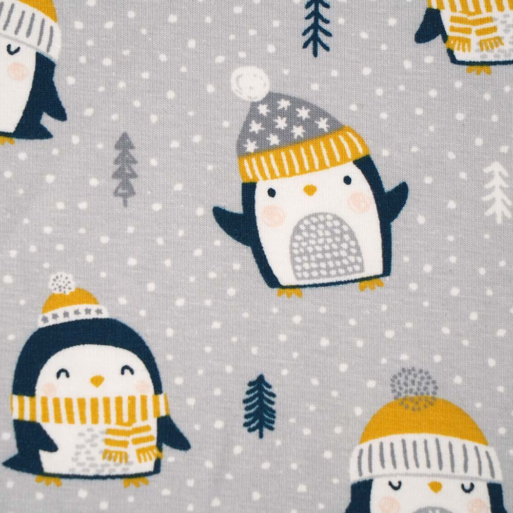 Biojersey Pinguin silbergrau von Stoffonkel