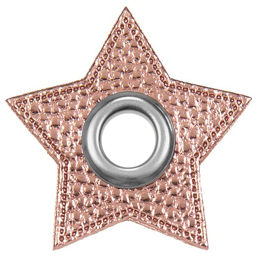 Ösen Patches für Kordeln Lederimitat Stern (rosa metallic 749)