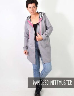 Papierschnittmuster #154 Long Sweaterjacke von LeniPepunkt