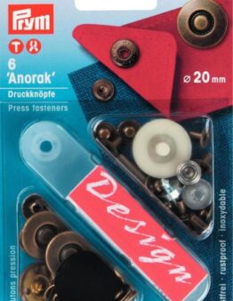 Prym NF-Druckknopf Anorak 20mm Design Reifen altmessing (390355)