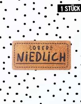 Kunstlederlabel - OBER NIEDLICH *iron-on*