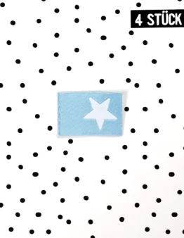 Weblabel  Stern hellblau 4 Stück