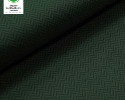 Jacquard Fischgrät waldgrün von Stoffonkel Reststück 0,65 x 1,5m