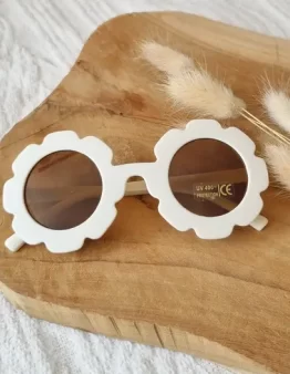 Baby- und Kindersonnenbrille mit UV 400- Schutz beige Blume