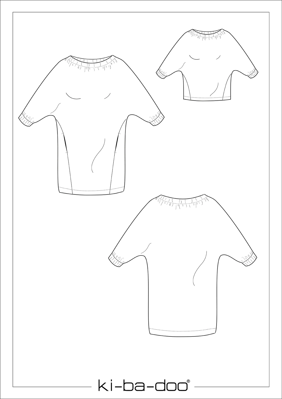 Papierschnittmuster Kibadoo Rajka Fledermaus - Kleid/ Shirt Gr. 32-58