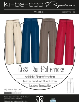 Papierschnittmuster Kibadoo Gesa Bundfaltenhose Gr. 32-58
